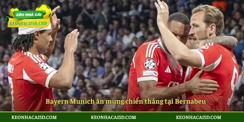 Real Madrid thua Bayern Munich 1-2 tại sân nhà 3 Bayern Munich ăn mừng chiến thắng tại Bernabeu